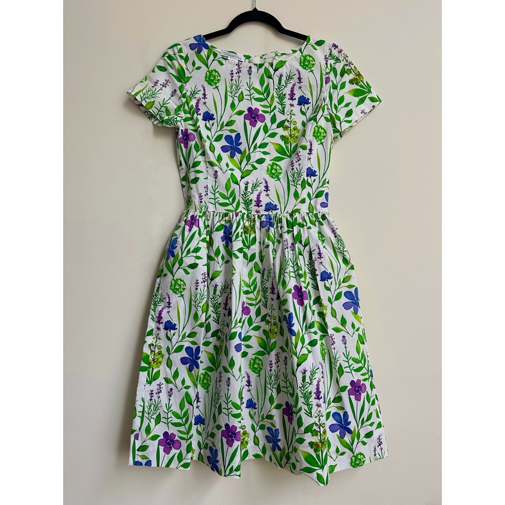 $1700 Oscar de la Renta fit and flare classic cotton dress 4 small